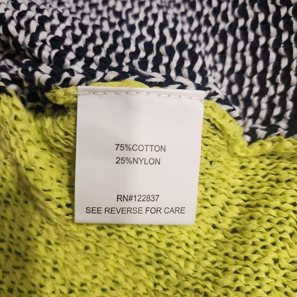 OST XS Knit Cardigan buttonup sweater Navy & green - Picture 9 of 12